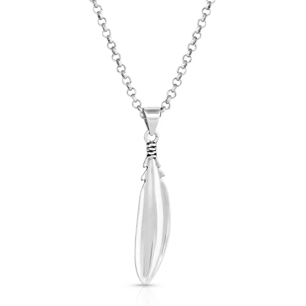 Solo Flight Turquoise Feather Necklace