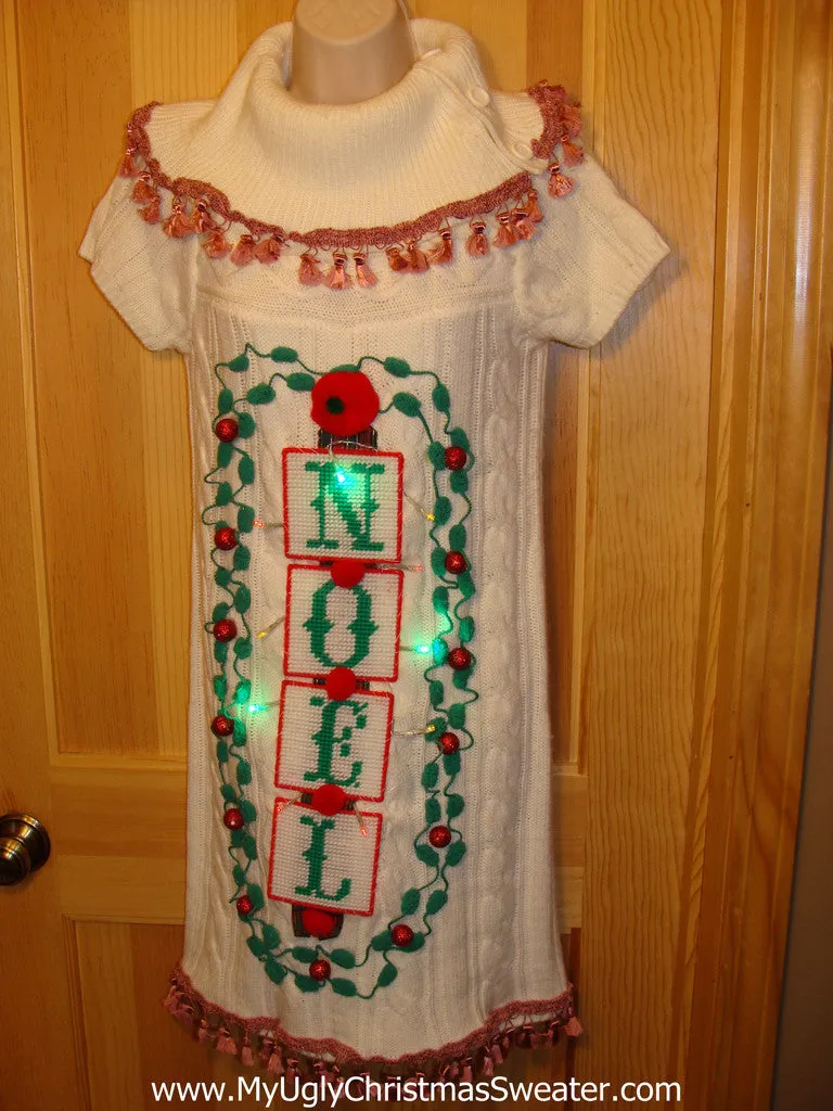 Ugly Christmas Sweater Party Tacky Dress with Lights (d32)