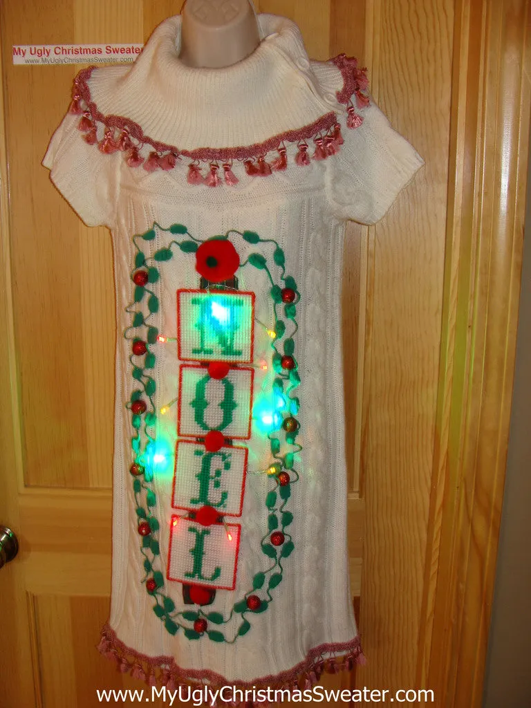 Ugly Christmas Sweater Party Tacky Dress with Lights (d32)