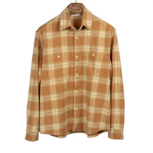 Utility shirt in orange shadow plaid flannel