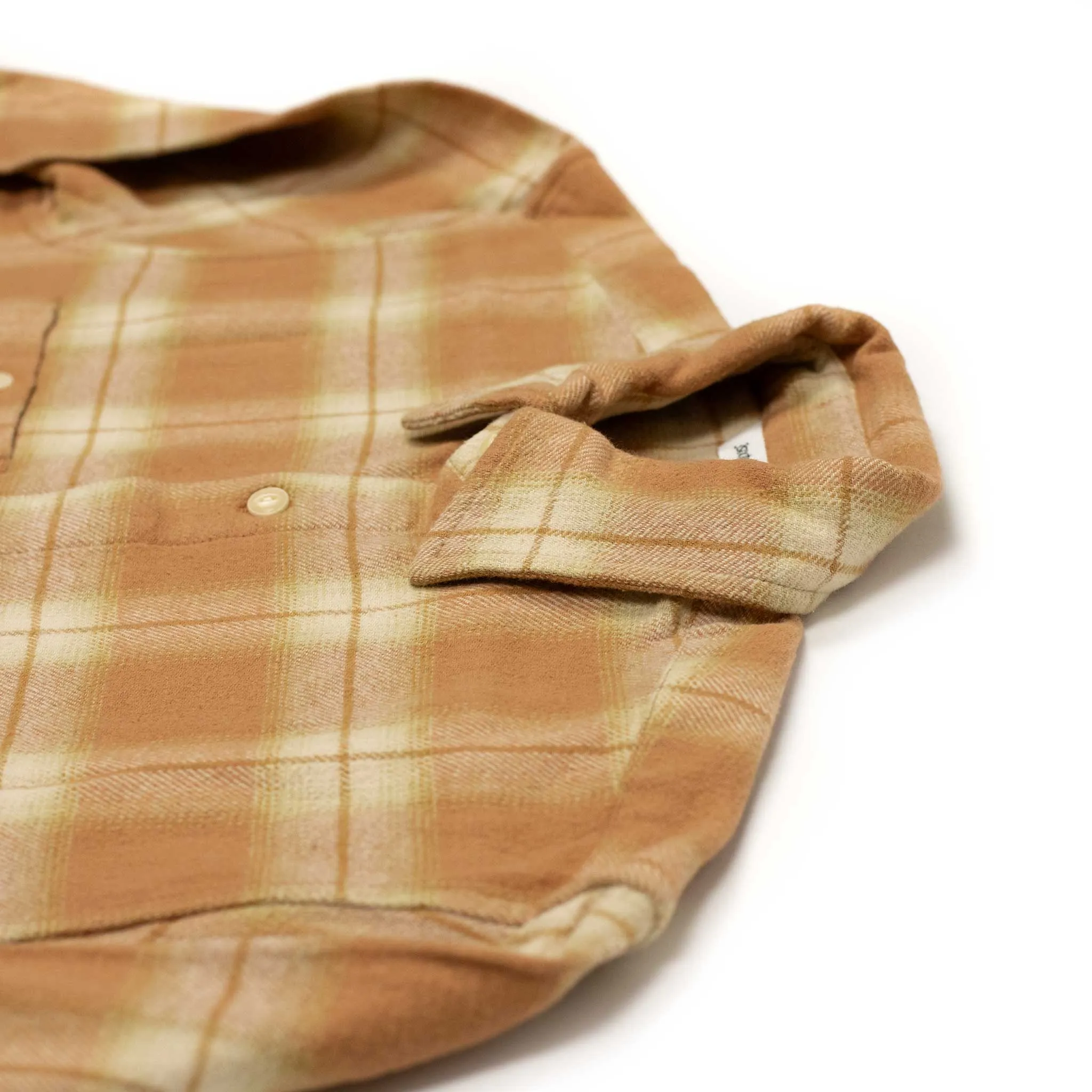 Utility shirt in orange shadow plaid flannel