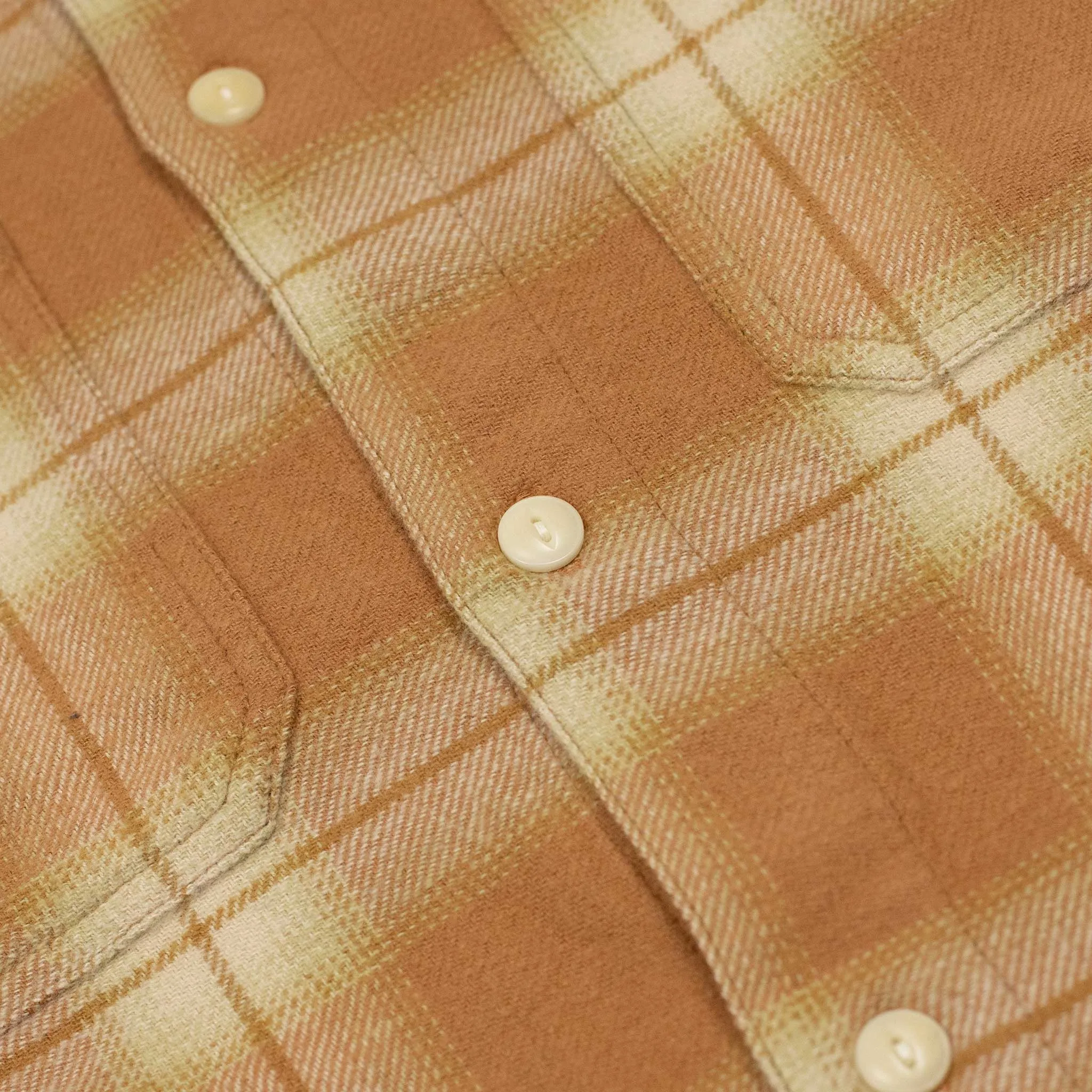 Utility shirt in orange shadow plaid flannel