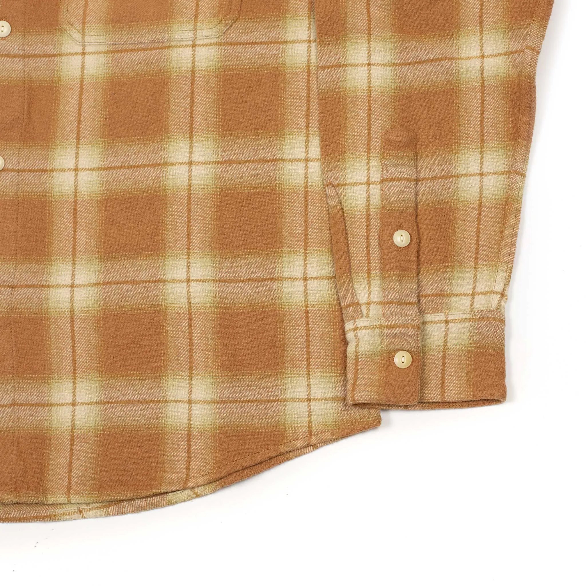 Utility shirt in orange shadow plaid flannel