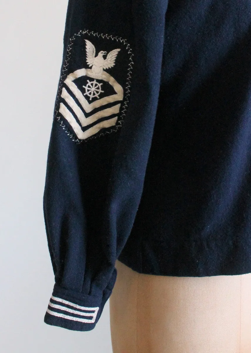 Vintage 1920s Saratoga Wool Sailor Middy Shirt