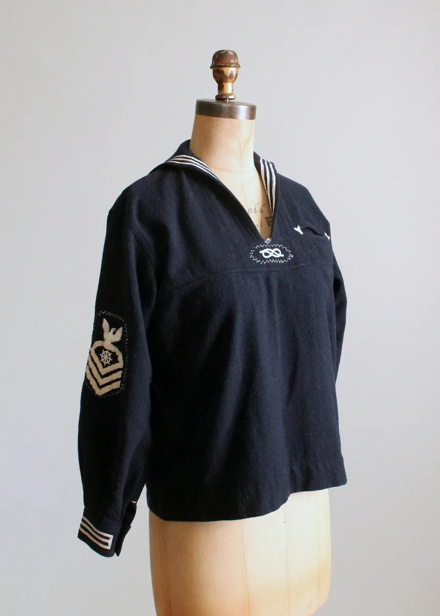 Vintage 1920s Saratoga Wool Sailor Middy Shirt