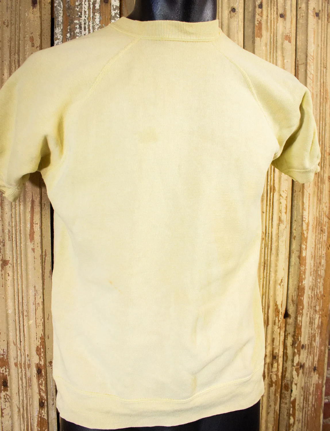 Vintage Yellow Faded Short Sleeve Sweatshirt 60s Medium
