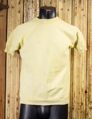 Vintage Yellow Faded Short Sleeve Sweatshirt 60s Medium
