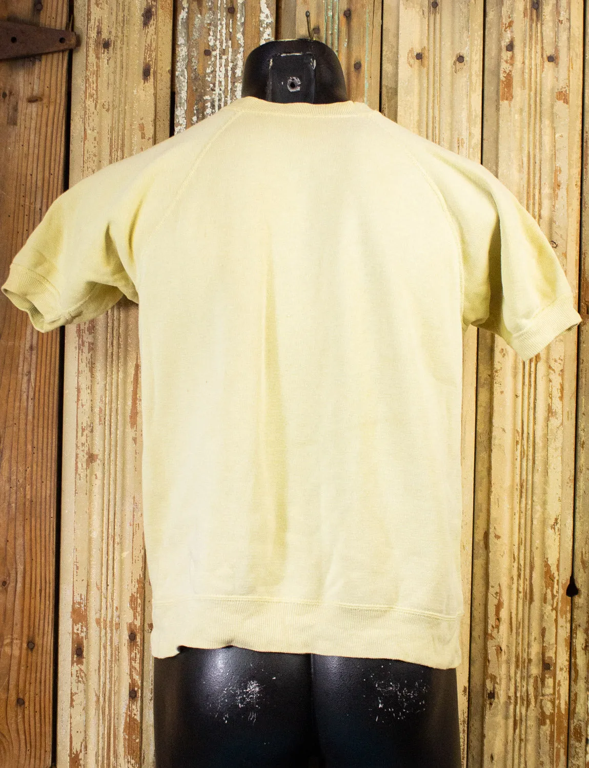 Vintage Yellow Faded Short Sleeve Sweatshirt 60s Medium