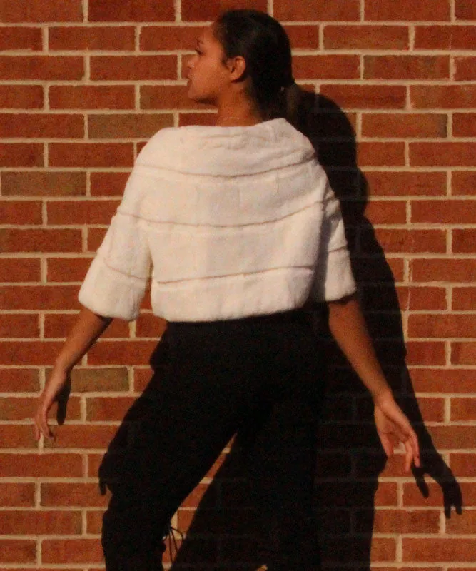 White rex bolero shawl - with half sleeves