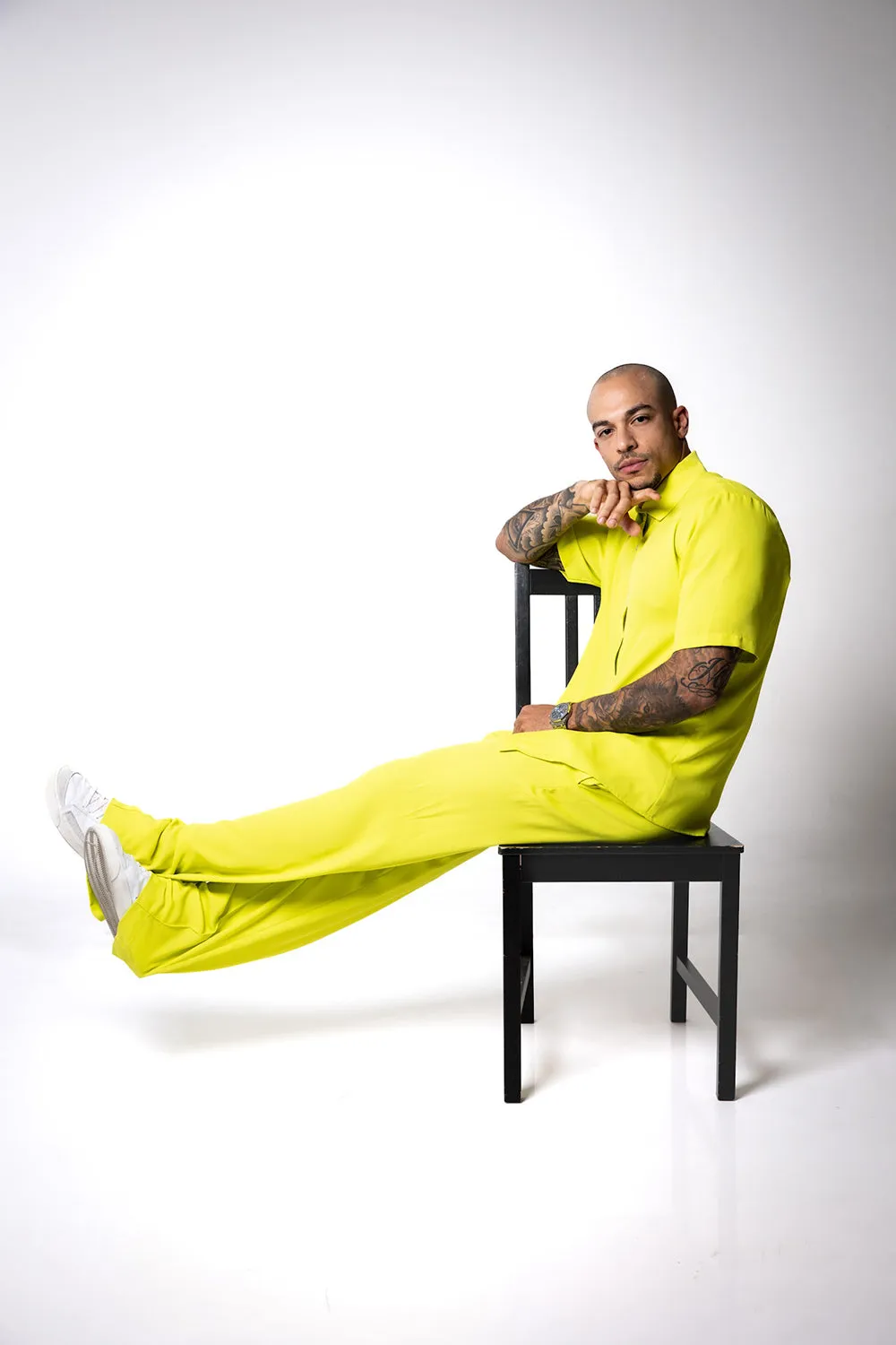 Yellow Crepe Sahara Trousers